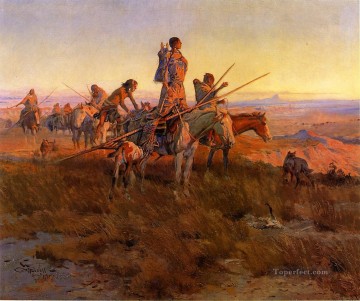  indiana - In the Wake of the Buffalo Hunters Indians Charles Marion Russell Indiana